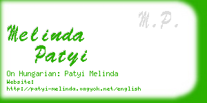melinda patyi business card